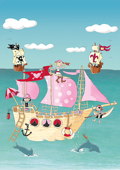 Pink Pirates - Der Prinzenkuchen - Titelskizze in Farbe